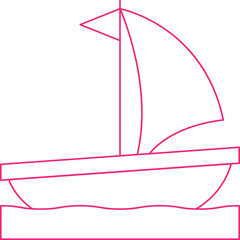Boat single vector illustration icon