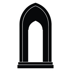 arched doorway silhouette vector isolated on white background