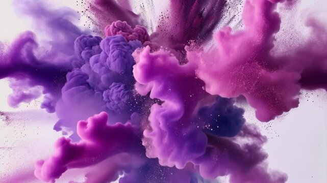 Lila Farbexplosion auf hellem Hintergrund