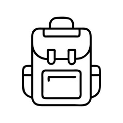 Backpack vector icon school bag rucksack travel bag camping bag luggage outline art
