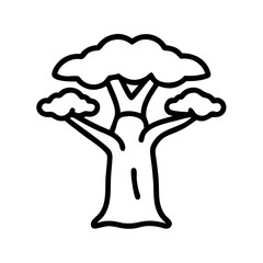 Illustration of baobab tree vector drawing african tree outline icon nature art