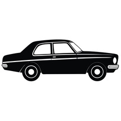 Fototapeta premium classic car silhouette vector isolated on white background