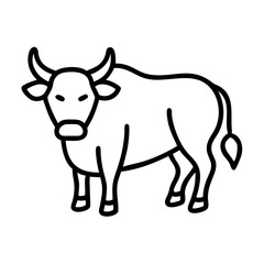 Outline drawing of a bull vector illustration farm animal livestock cattle mammal