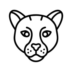 Cheetah face outline vector illustration, big cat animal head drawing design image
