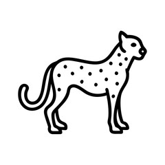 Leopard outline drawing vector illustration animal feline predator design art