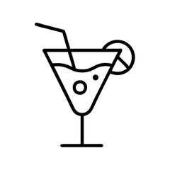 Cocktail drink vector icon illustration summer party alcohol beverage bar design