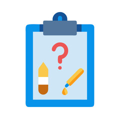 Question Color Dropper Clipboard Icon Design