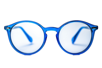Blue Round Eyeglasses Stylish Fashion Accessory isolated on transparent background