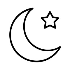 Crescent moon and star vector graphic islamic symbol ramadan kareem eid mubarak art