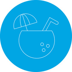 Coconut Drink single vector illustration icon