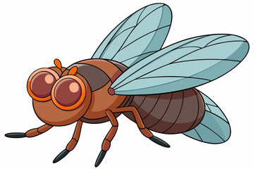 vector illustration of cartoon fly