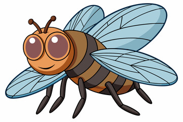 vector illustration of cartoon fly