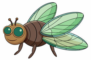 vector illustration of cartoon fly