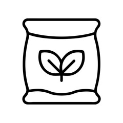 Fertilizer bag icon vector illustration of plant food and soil enrichment symbol