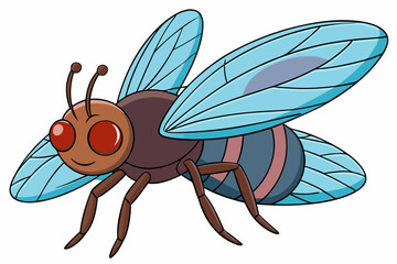 vector illustration of cartoon fly