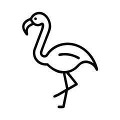 Flamingo outline vector drawing tropical bird illustration exotic animal design icon