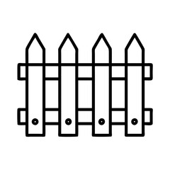 Outline drawing of a wooden fence for garden privacy and boundary protection design