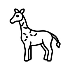 Fototapeta premium Giraffe outline vector drawing illustration, african wildlife animal isolated design