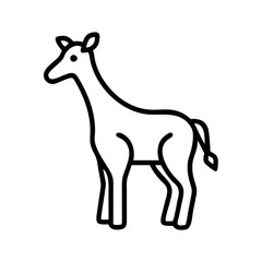 Giraffe outline drawing vector illustration african animal wildlife zoo safari art