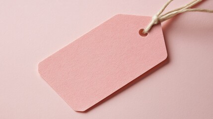 Stylish Pink Label on a Plain and Delicate Surface