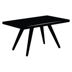 modern table silhouette vector isolated on white background