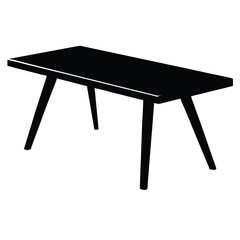 modern table silhouette vector isolated on white background