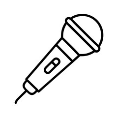 Microphone vector icon illustration for karaoke singing podcast recording audio tool