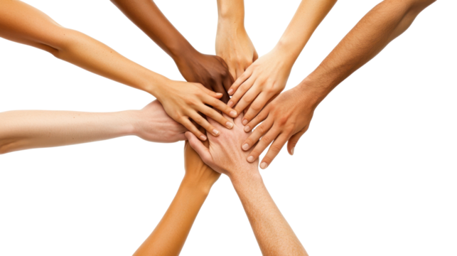 PNG Hands teamwork concept unity.