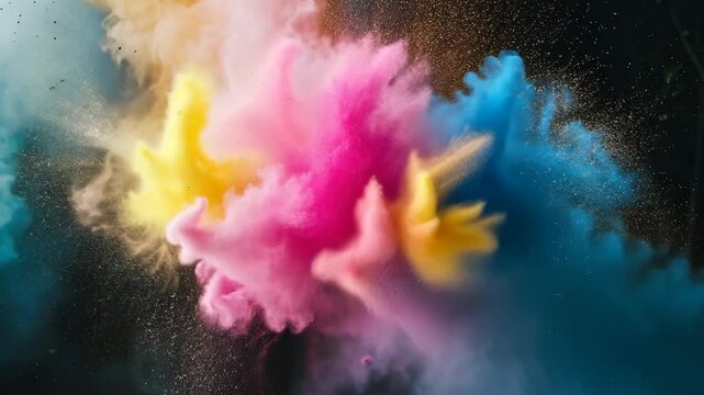 Pink und Blau vermischt im Farbnebel