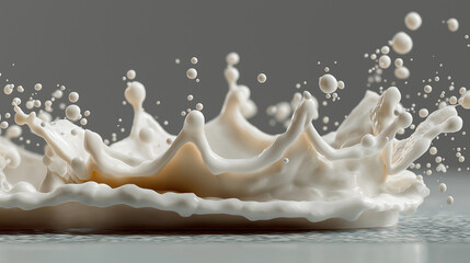 Milk splash explodes mid-air, frozen in crown-shaped elegance and clarity