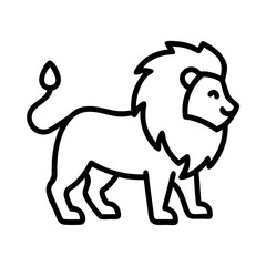 Lion outline drawing vector illustration, african wildlife animal icon design art