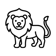 Lion drawing vector illustration, outline lion image, lion clip art, animal icon