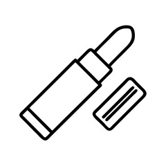 Illustration of lip balm chapstick for dry lips skincare beauty product outline