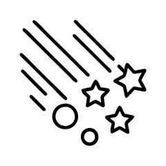 Shooting star vector icon illustration, falling star, meteor shower, night sky design