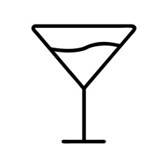 Martini glass vector icon illustration, cocktail drink symbol for bar and party design