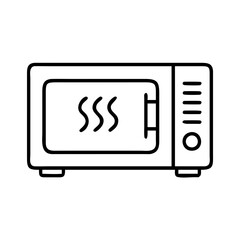 Microwave oven vector icon appliance kitchen cooking heating food outline design