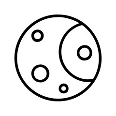 Vector graphic of a crescent moon with craters astronomy space celestial body icon