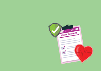 Health insurance concept.Healthcare, finance and medical service. Vector illustration about health insurance.
