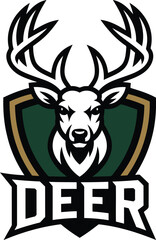 Bold Deer Head Mascot Logo Vector – Antlered Buck Emblem Design