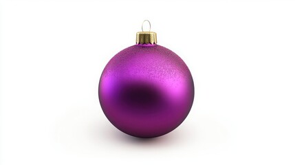 Isolated purple christmas ornament with golden cap on white background