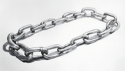 Obraz premium Chain Drawing on White
