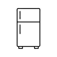 Refrigerator freezer appliance kitchen cooling storage outline vector drawing