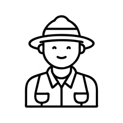 Illustration of a park ranger with hat vector design for nature and outdoor jobs