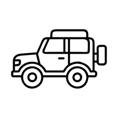Outline drawing of a suv car vehicle automobile transportation travel adventure