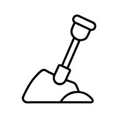 Shovel digging tool icon vector illustration for gardening agriculture and farming