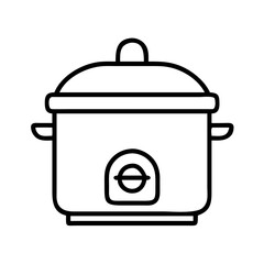 Rice cooker appliance kitchen cooking pot vector illustration line drawing art