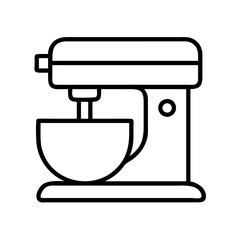Outline kitchen stand mixer appliance for baking and cooking preparation tool icon