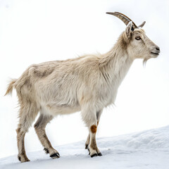 Markhor Goat in Snow: Wildlife Photography