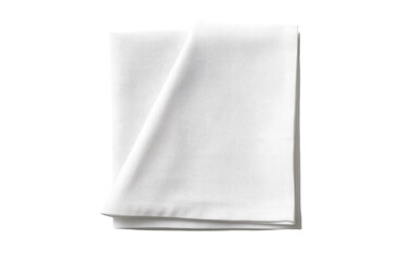 Crisp white linen napkin elegantly folded ready for a fine dining experience Pure white texture studio shot on black