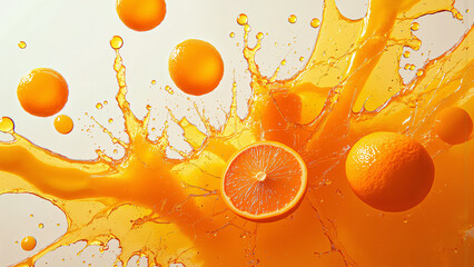 Tropical Summer Snack: Bright Orange Juice with Natural Citrus Flavors